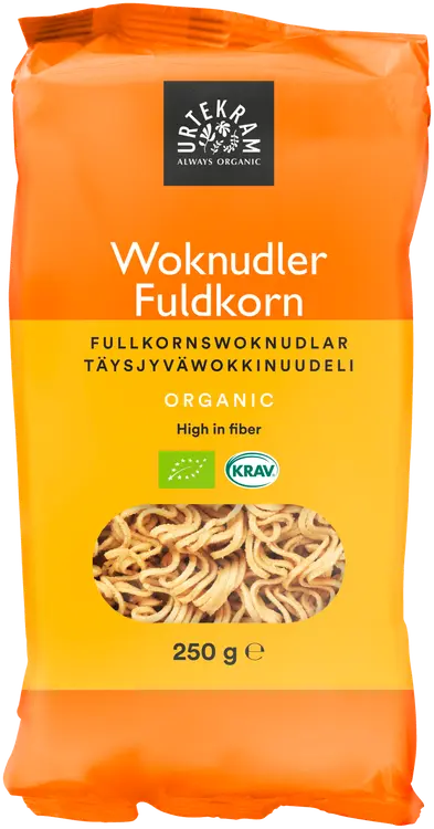 URTEKRAM luomu Täysjyväwokkinuudeli 80% Täysjyvää 250g