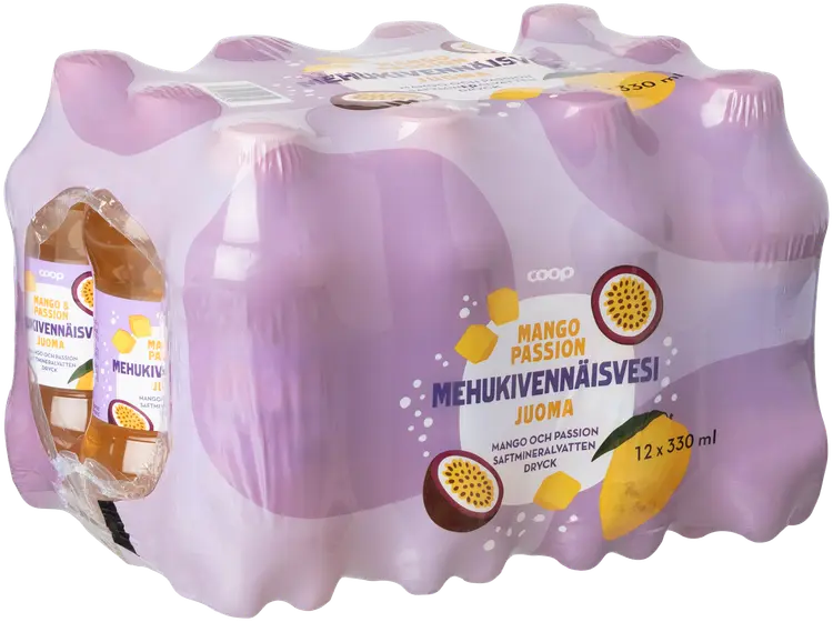 12 x Coop Mango-passion mehukivennäisvesijuoma 330 ml