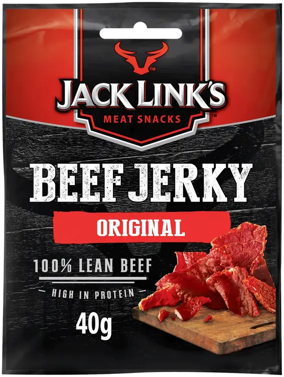 Jack Link's Beef Jerky Original, Maustettuja ja kuivattuja naudanlihasuikaleita 40g