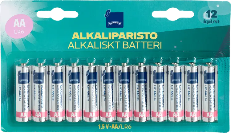Rainbow alkaliparisto AA/LR6 1,5V 12kpl