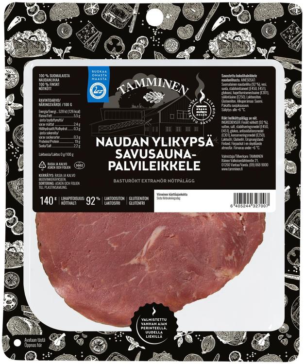 Tamminen naudan ylikypsä savusaunapalvileikkele 140g