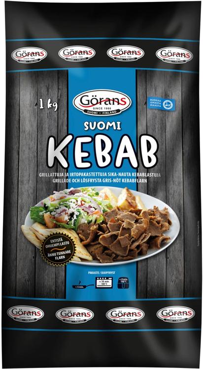 Görans Suomi Kebablastut 1 kg, grillatut ja irtopakastetut