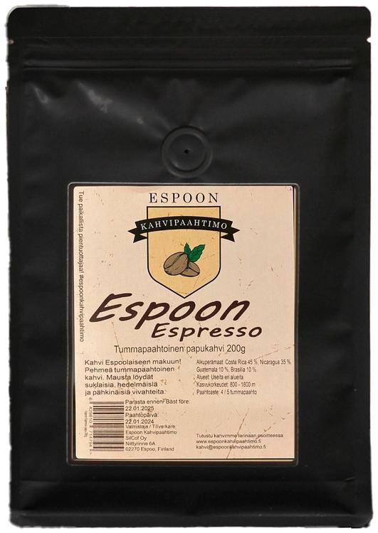 Espoon Kahvipaahtimon Espresso 200g papukahvi