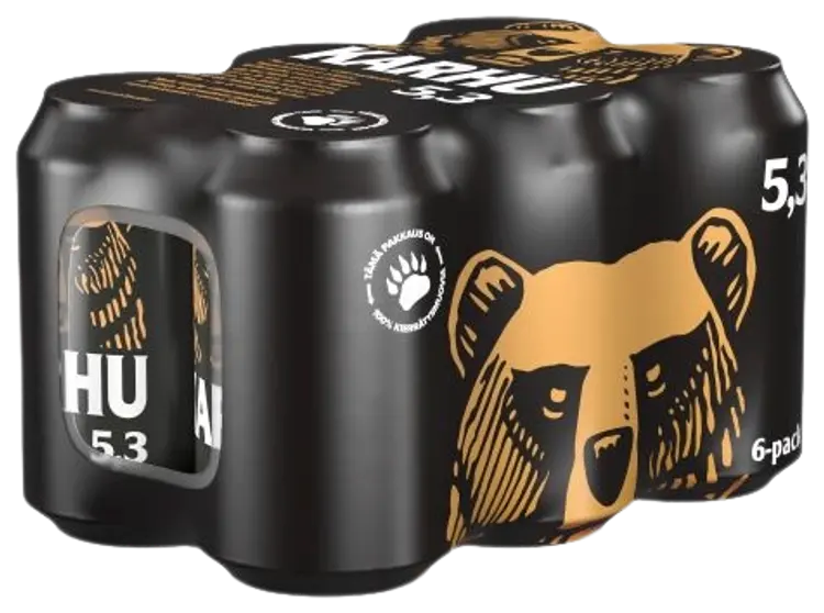 6-pack Karhu Lager olut 5,3% tölkki 0,33 L