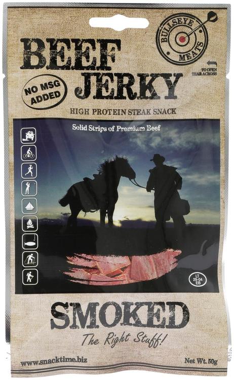 Bullseye Meats Beef Jerky Smoked - savustettu, maustettu ja kuivattu naudanliha 50g