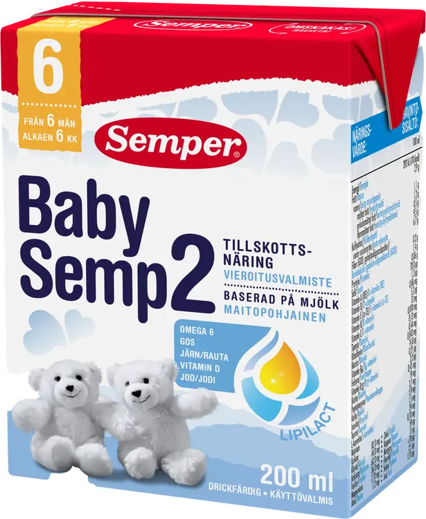 Semper BabySemp 2 200ml käyttövalmis maitopohjainen vieroitusvalmiste alkaen 6kk