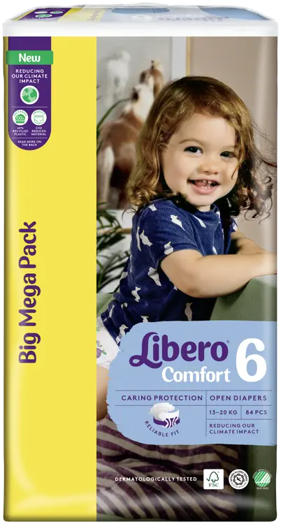 LIBERO Comfort teippivaippa koko 6, 84kpl, 13-20kg