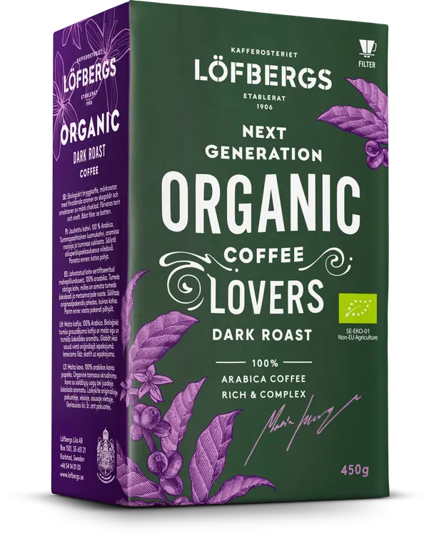 Löfbergs Organic Dark roast kahvi 450g Luomu