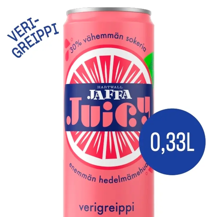 Hartwall Jaffa Juicy Verigreippi virvoitusjuoma 0,33 l