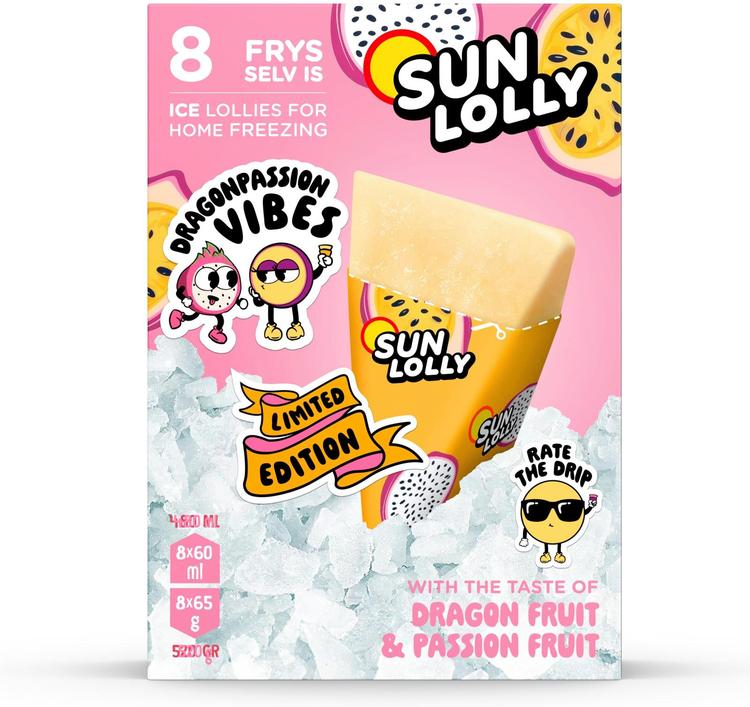 Sun Lolly Pitaija & Passionhedelmä mehujää 8x60ml/65g