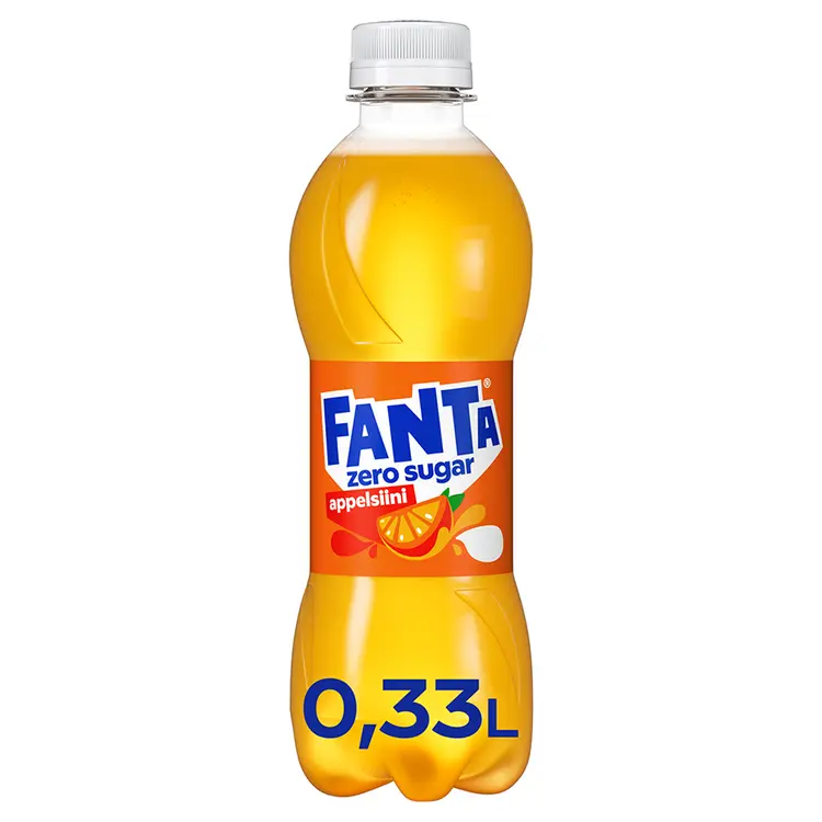 Fanta Appelsiini Zero virvoitusjuoma muovipullo 0,33 L
