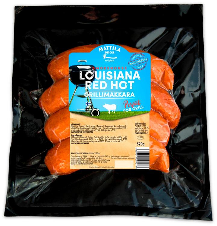 Mattila Bros. Smokehouse Louisiana Red Hot grill sausage 320g