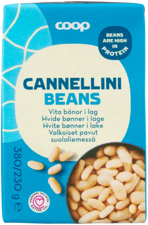 Coop valkoiset pavut suolaliemessä 380/230 g