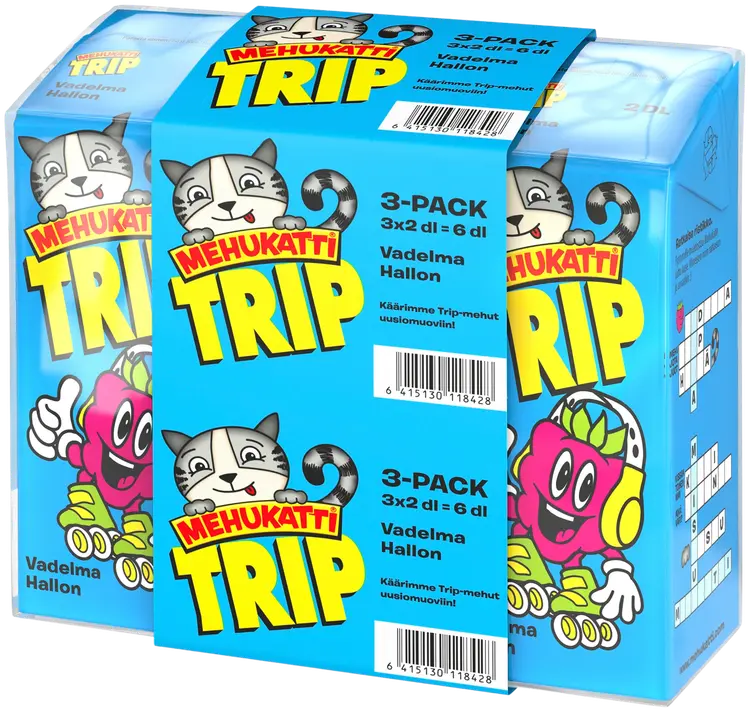 Mehukatti Trip Vadelmamehujuoma 2dl 3-pack