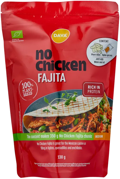 DAVA No Chicken Fajita luomu kasviproteiinipala 130g