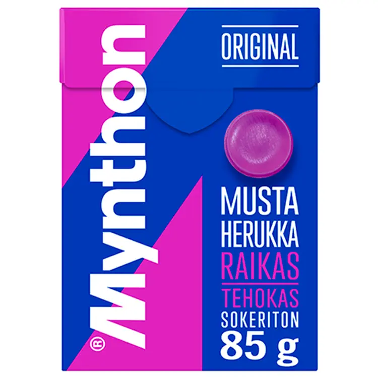 Mynthon Original Mustaherukka sokeriton +C kurkkupastilli 85g
