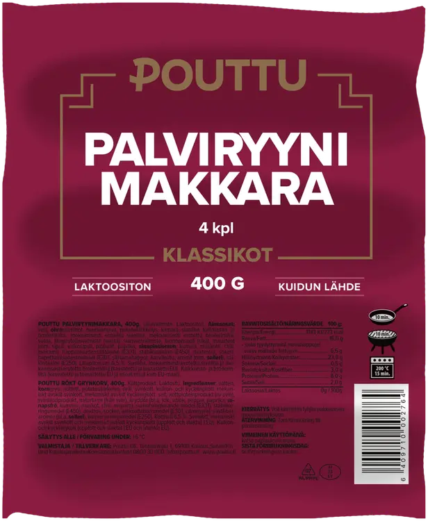 Pouttu Palviryynimakkara 400g lihavalmiste