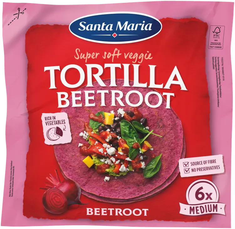 Santa Maria 240G Tex Mex Tortilla Beetroot Medium