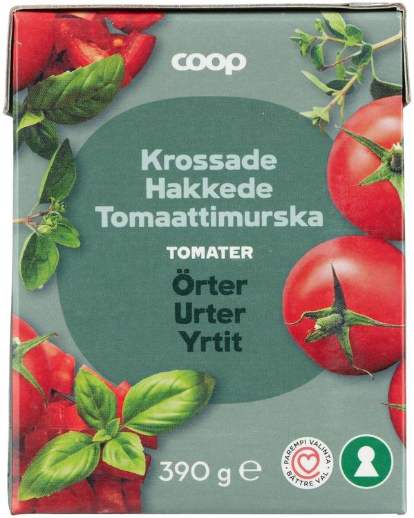 Coop hakitud tomatid basiiliku ja punega 390g