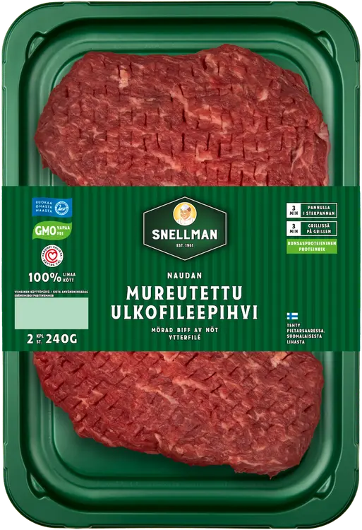 Snellman Naudan mureutettu ulkofileepihvi 2 kpl 240 g