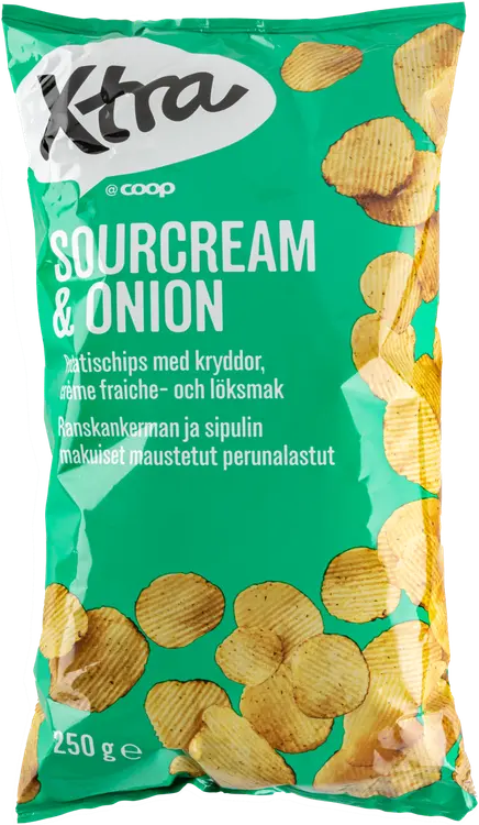 Xtra sour cream & onion perunalastut 250 g