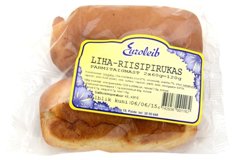 Liha-riisipirukas pärmitaignast, 120 g