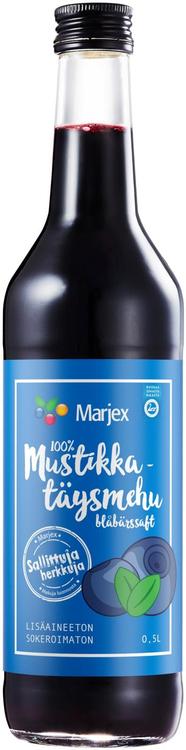 Marjex kylmäpuristettu mustikkamehu 0,5l