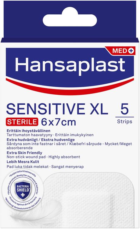 Hansaplast 5kpl Sensitive XL 6x7cm -laastari