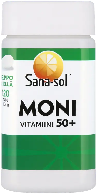 Sana-sol 50+ Monivitamiini monivitamiini-kivennäisainetabletti ravintolisä 120tabl