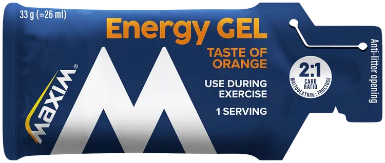 Maxim Energy Gel Orange taste appelsiininmakuinen energiageeli 33g