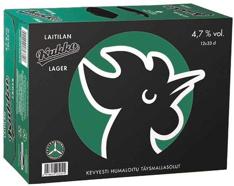 12 x Laitilan Kukko Lager 4,7% 0,33L olut