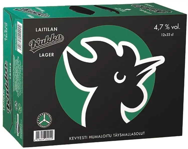 12 x Laitilan Kukko Lager 4,7 til-% 0,33L olut