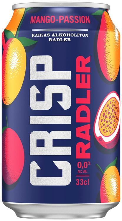 Crisp Radler Mango-Passion alkoholiton olut 0% 33cl tlk