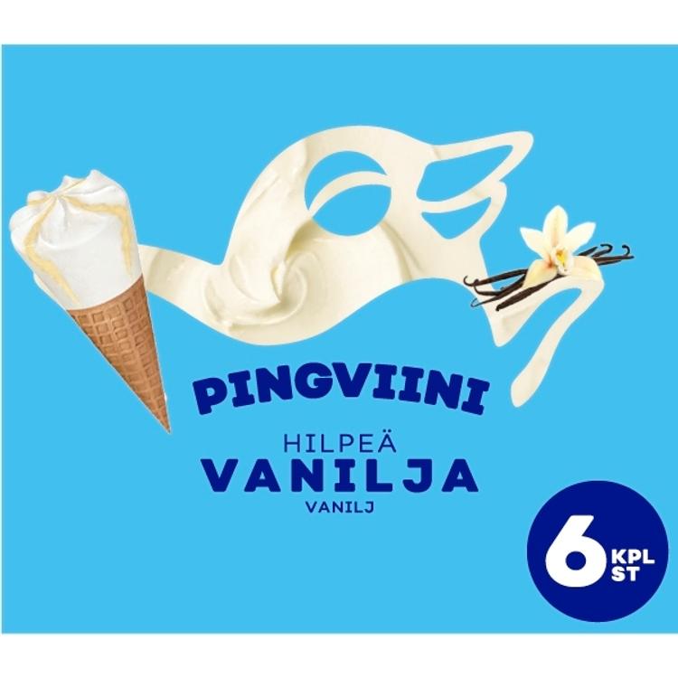 Pingviini Vanilja jäätelötuutti monipakkaus 6x67g