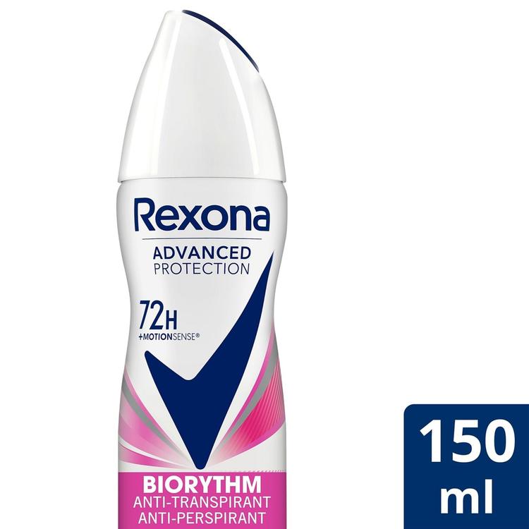Rexona Advanced Protection Biorythm Antiperspirant Deodorant Spray Tehokas naisille 150 ml