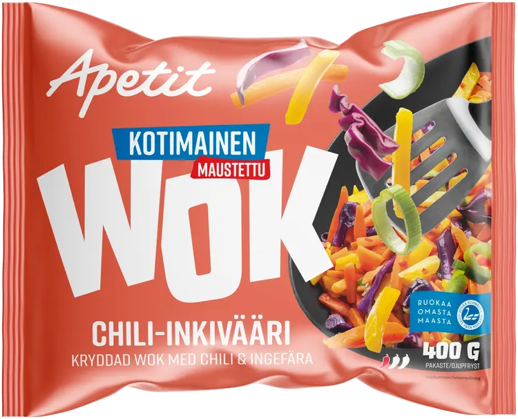Apetit Kotimainen Maustettu Wok Chili-inkivääri pakaste 400g