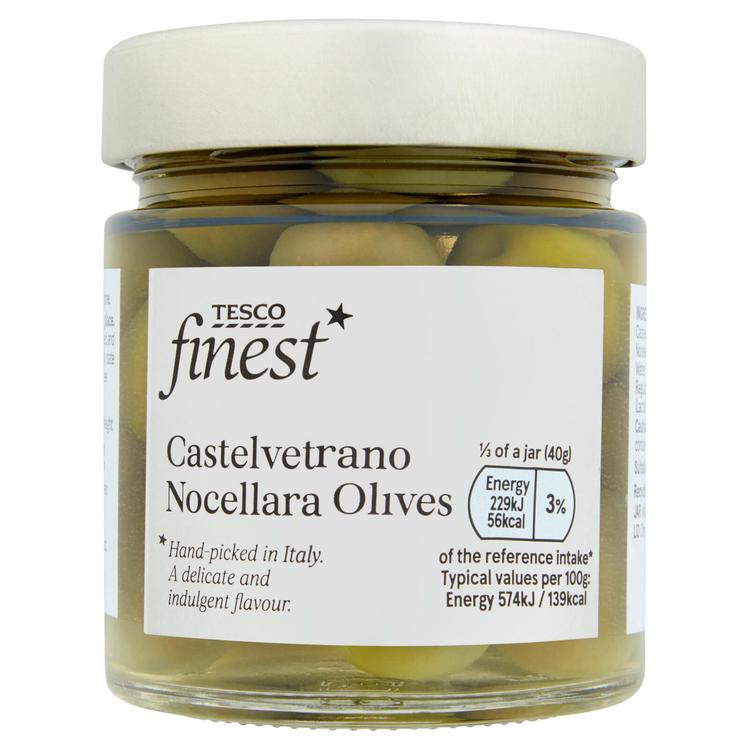 Tesco Finest 200/120g kivelliset vihreät oliivit