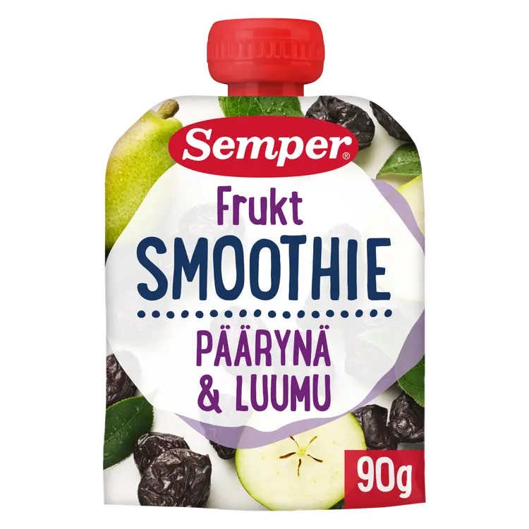 Semper Smoothie Päärynää&luumua 6kk hedelmäsose 90g