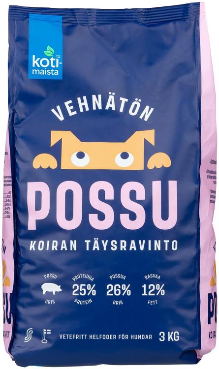 Kotimaista koiran täysravinto possu 3kg