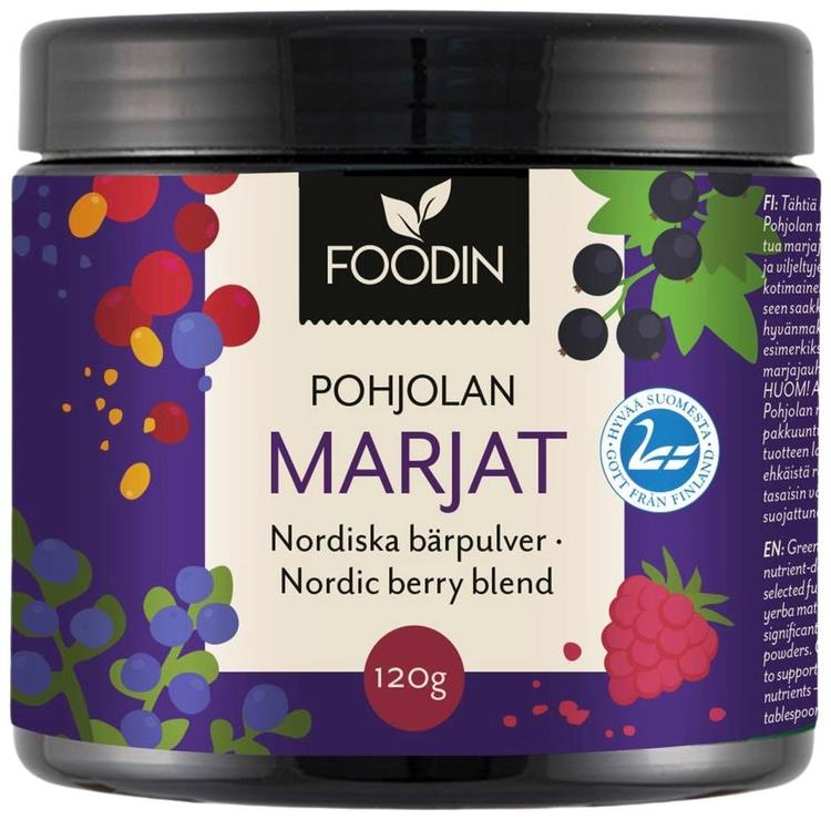 Foodin Pohjolan marjat- kotimainen marjajauhesekoitus, 120g