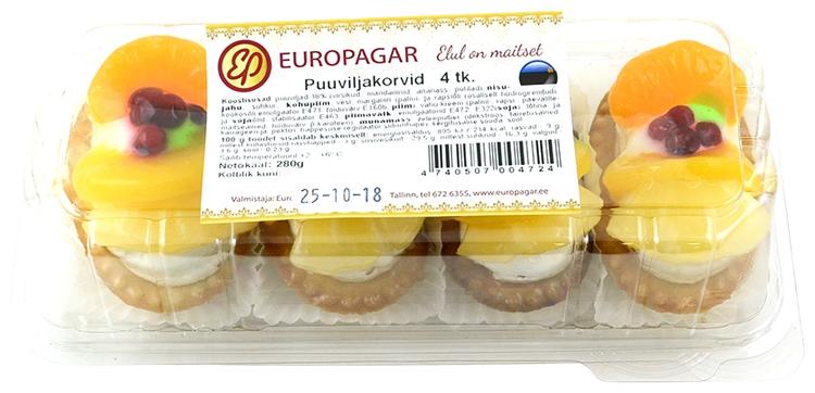 Puuviljakorvike, 4 tk, 280 g