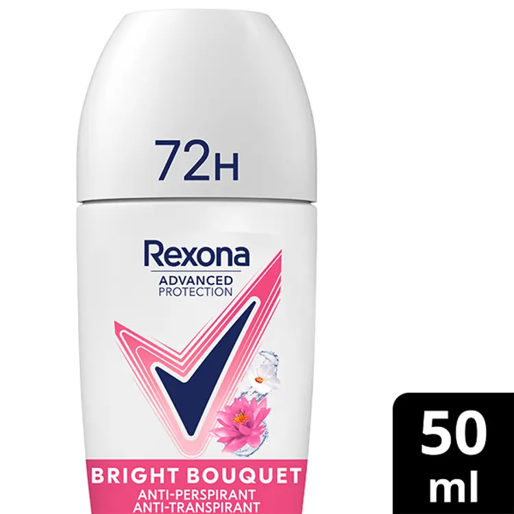 Rexona 72h Advanced Protection Bright Bouquet Antiperspirantti Deodorantti Roll-on Tehokas deodorantti naisille 50 ml