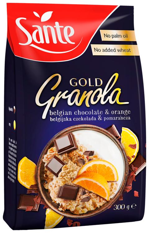 SANTE GOLD GRANOLA röstitud müsli Belgia šokolaadi ja apelsiniga 300 g