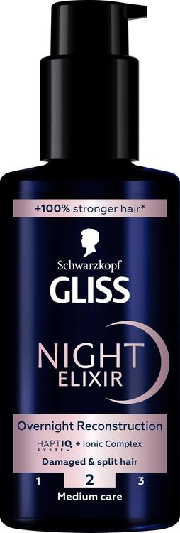 Schwarzkopf Gliss Night Elixir Overnight Reconstruction hiusseerumi 100 ml