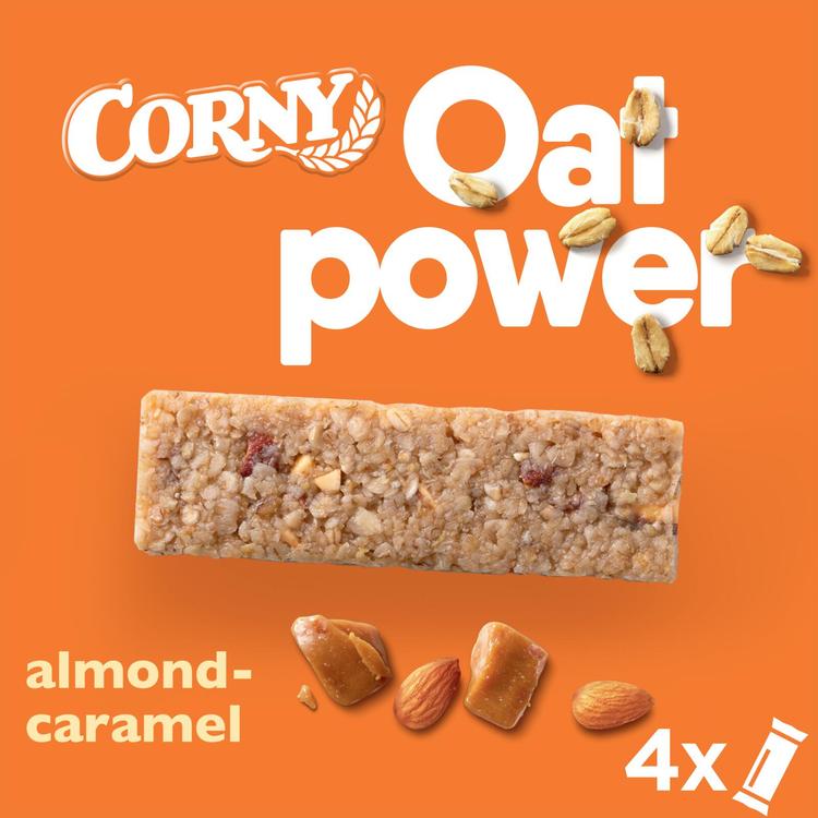 Corny Oatpower manteli karamelli kaura välipalapatukka 4x35g
