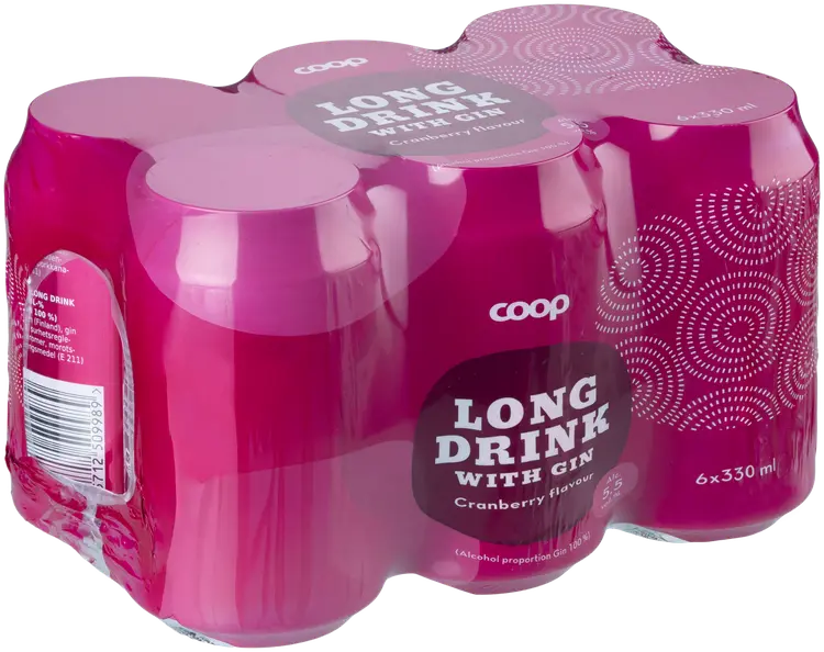 6 x Coop Cranberry long drink 5,5% 0,33 l tlk