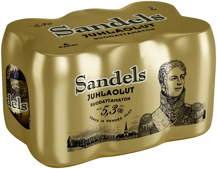 6xSandels Juhlaolut Suodattamaton 5,3 % 0,33 l tlk