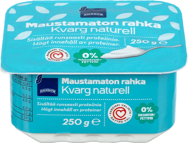 Rainbow 250g maustamaton rahka rasvaton