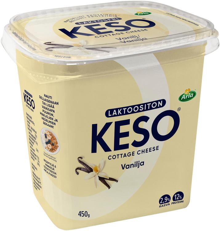 Arla Keso 450 g laktoositon raejuusto vanilja