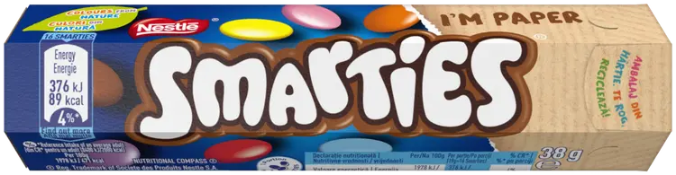 Nestlé Smarties Hexatube sokerikuorrutettuja maitosuklaarakeita 38g